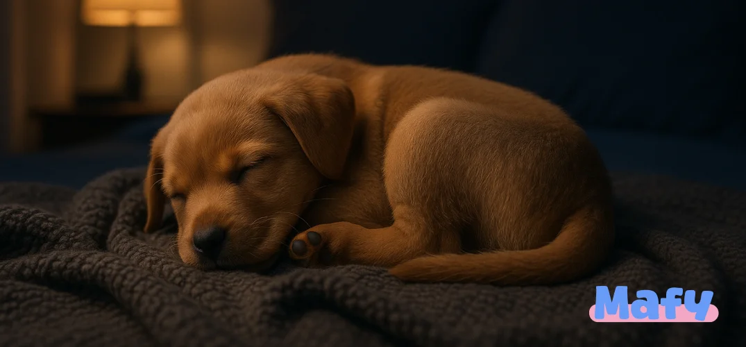 chiot endormi plaid chambre